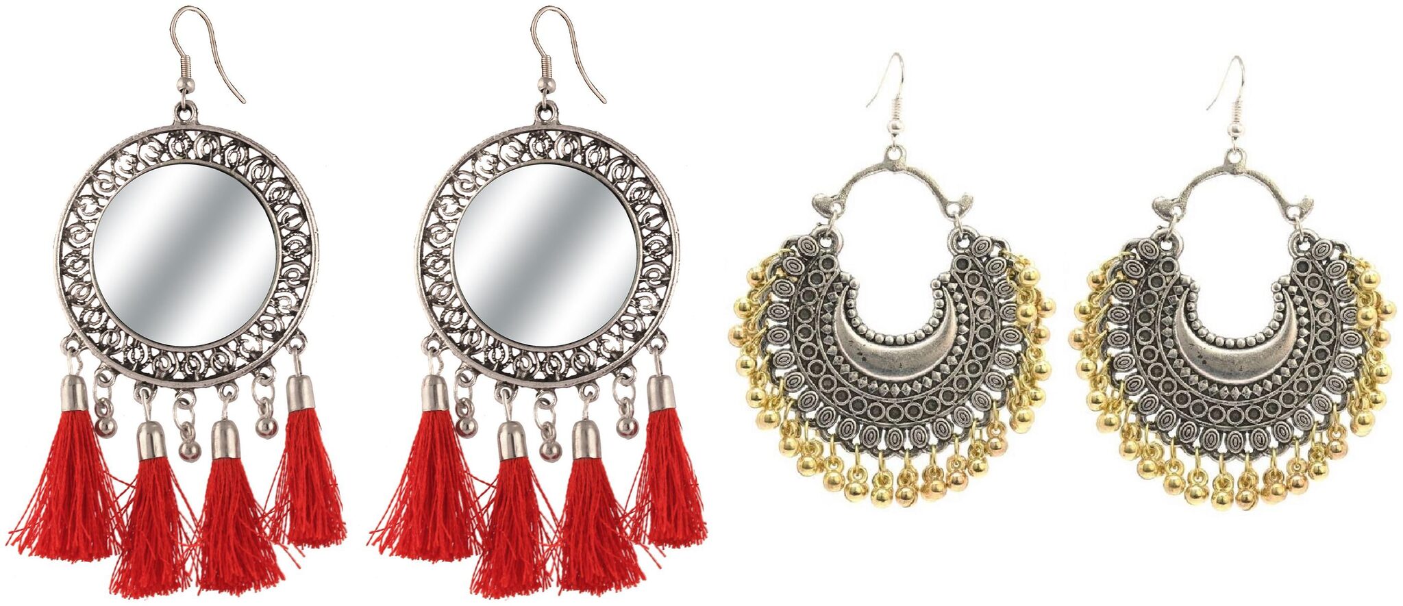 

Alcove Pack of Two Fashionable Earrings For Women Girls Antique Ethnic (AS SHOW IN PICTURE)