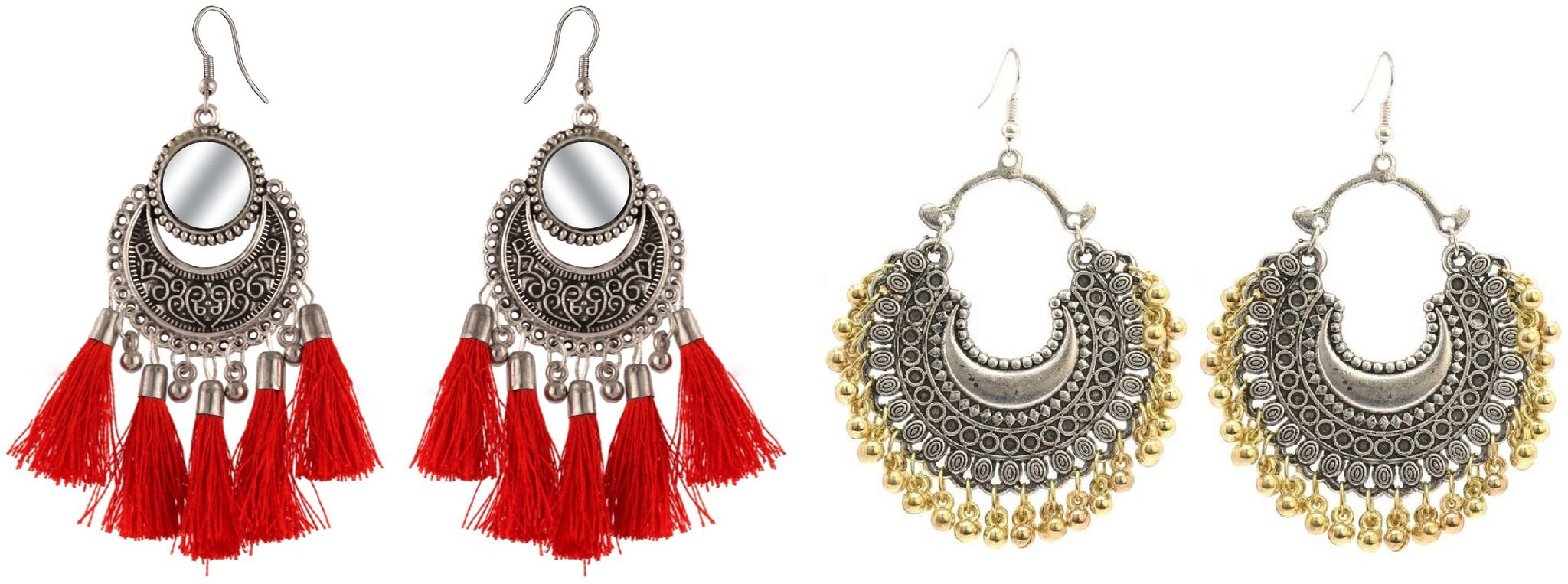 

Alcove Pack of Two Fashionable Earrings For Women Girls Antique Ethnic (AS SHOW IN PICTURE)