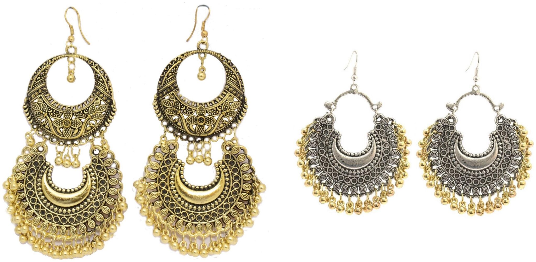 

Alcove Pack of Two Fashionable Earrings For Women Girls Antique Ethnic (AS SHOW IN PICTURE)