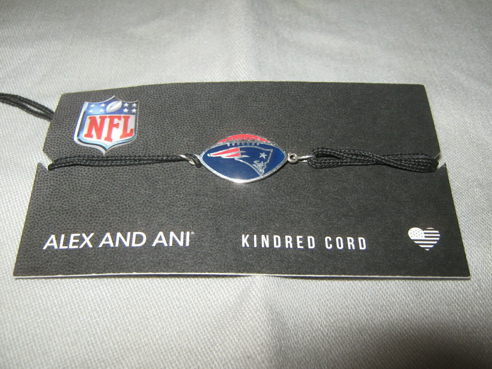 

Alex and Ani NEW ENGLAND Patriots NFL Sterling Silver Kindred Cord Bracelet NEW