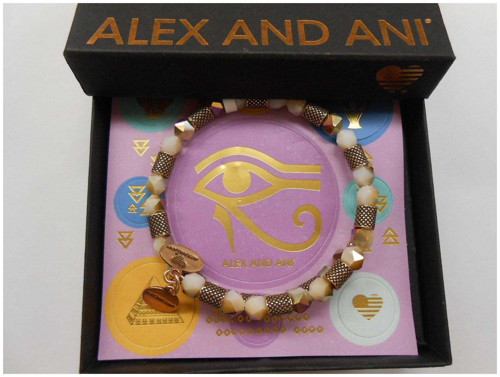 

Alex and Ani Ruler Wrap Birch Bangle Bracelet Rose Gold NWTBC