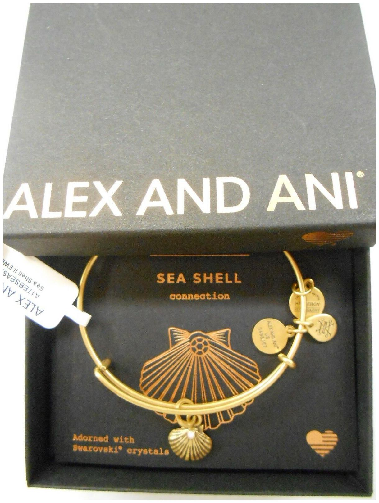 

Alex and Ani Sea Shell II Bangle Bracelet Rafaelian Gold NWTBC