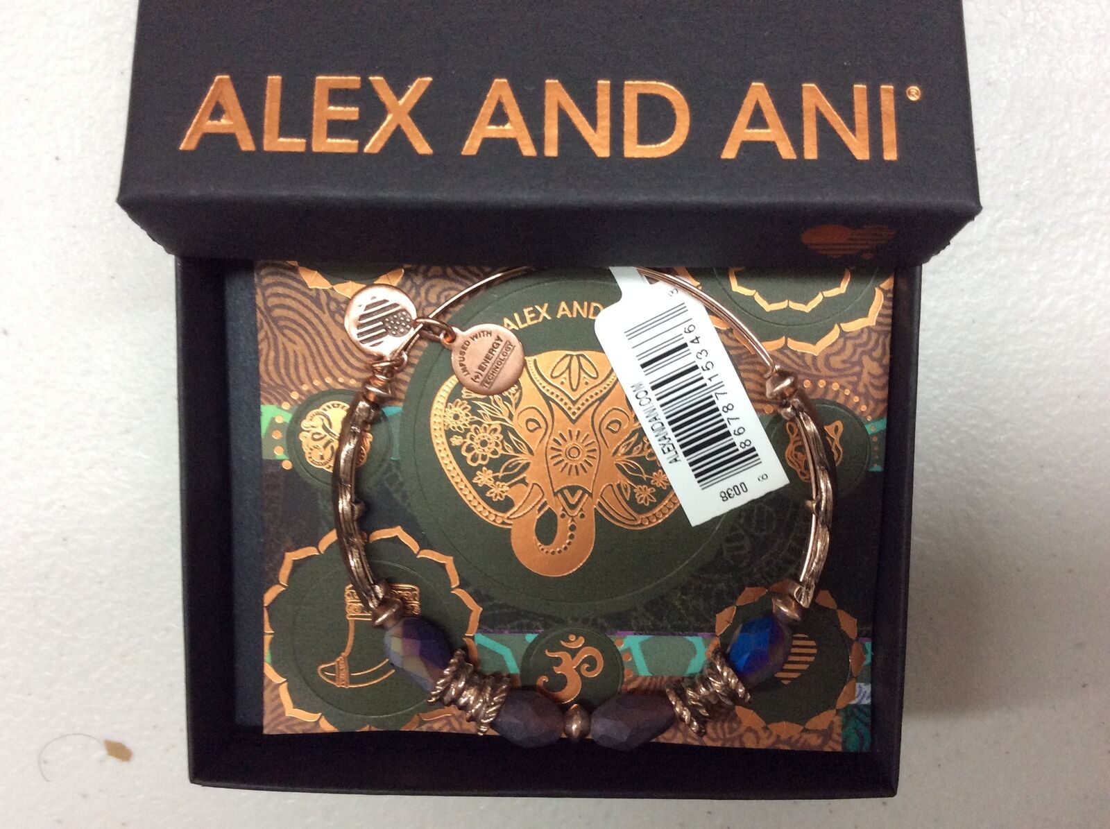

Alex and Ani Journey Dark Orchid Bangle Bracelet Rafaelian Rose Gold NWTBC