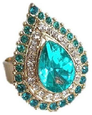 American Diamond Imitation Antique Alloy Stone Adjustable Metal Ring - Model A