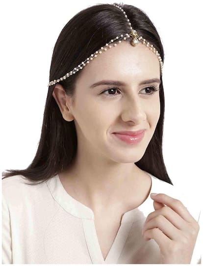 Ankur exotic gold plated pearl with kundan magtika for women