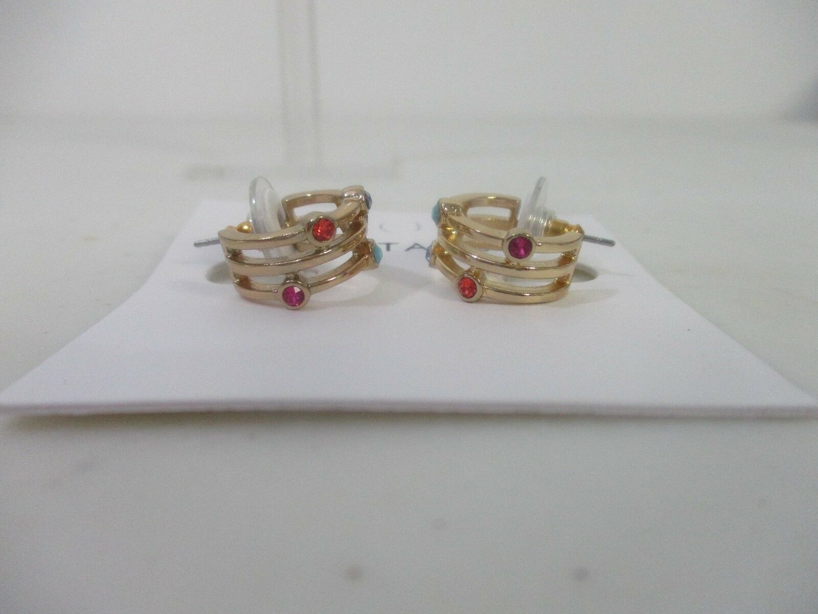 

Ann Taylor Crystal Triple Hoop Earrings NWT 39 50 Multi COLOR