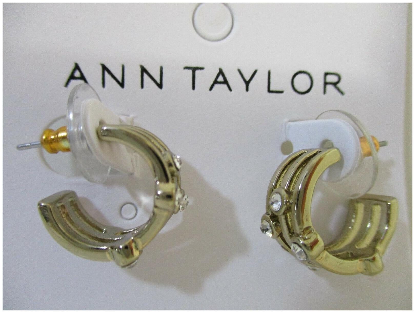 

Ann Taylor Crystal Triple Double Hoop Earrings NWT 39 50