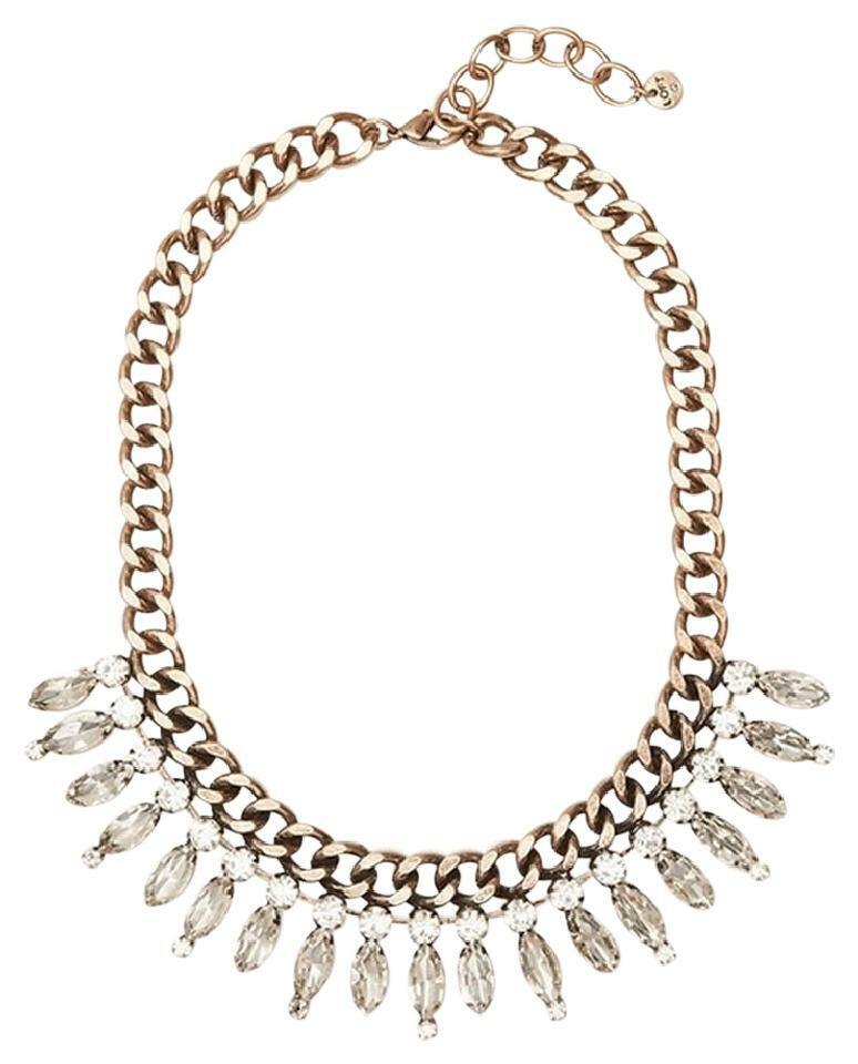 

Ann Taylor LOFT Gold Crystal stick statement necklace NWT 49 50