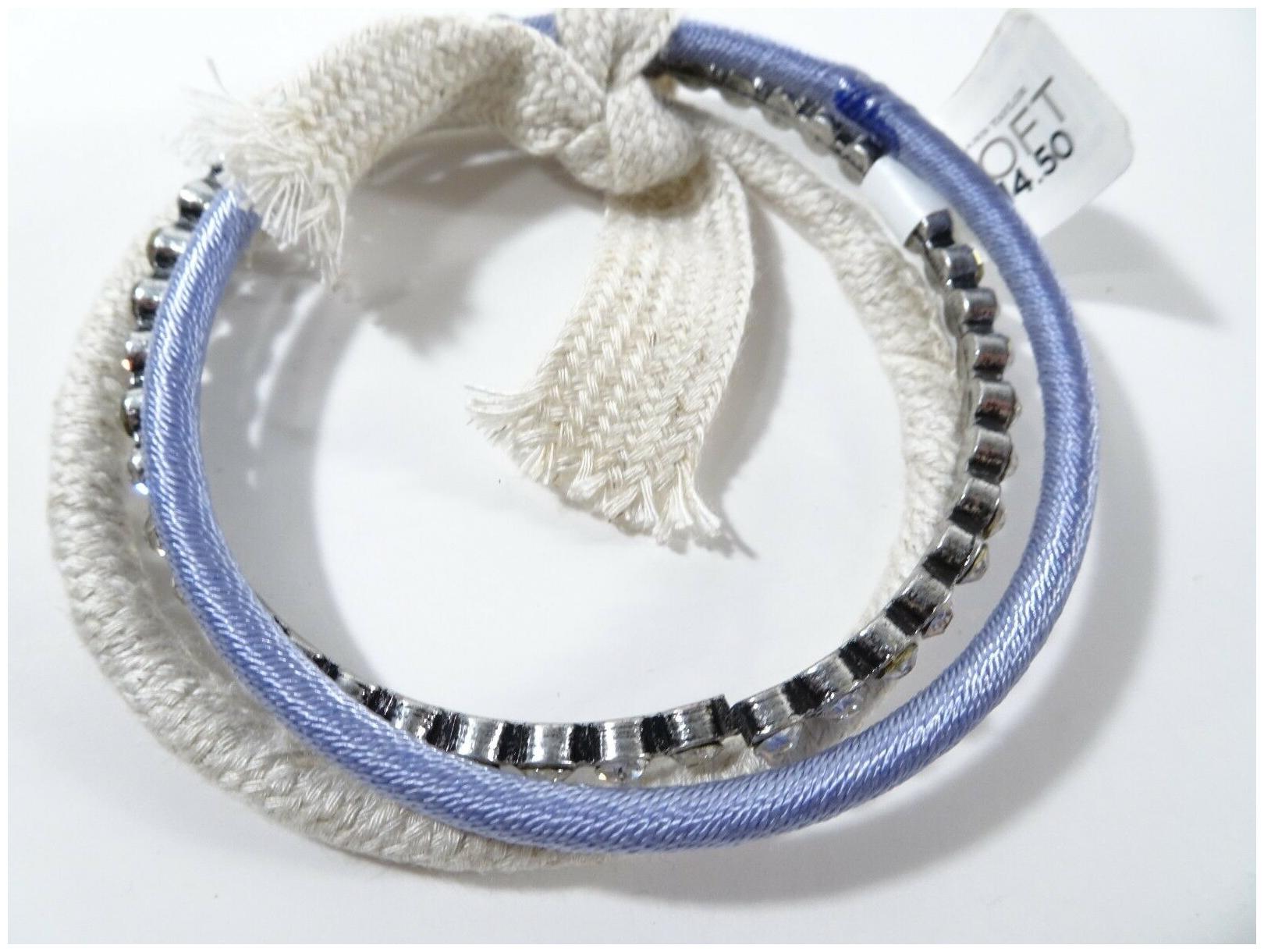 

Ann Taylor LOFT Lavender Cream Wrap Crystal bangel Set of 3 NWT 14 50