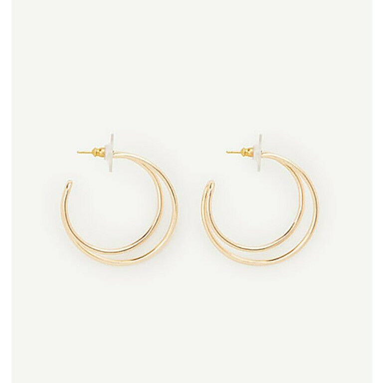 

Ann Taylor Women s Large Double Hoop Earrings NWT 39 50 GOLD