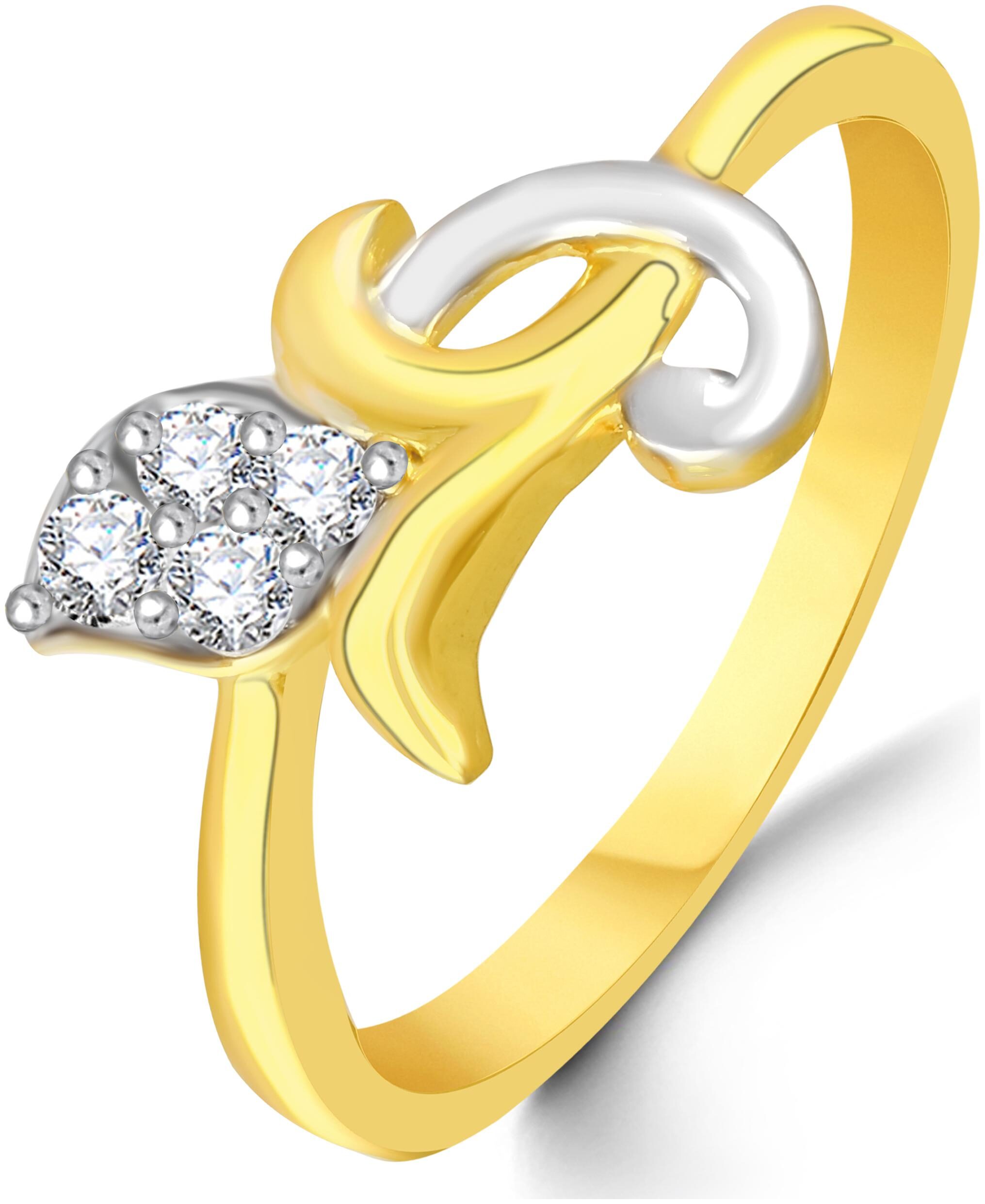 

Antique Couple Heart Diamond Studded Gold Plated Alloy Brass Cz American Diamond Finger Ring for Women Girls