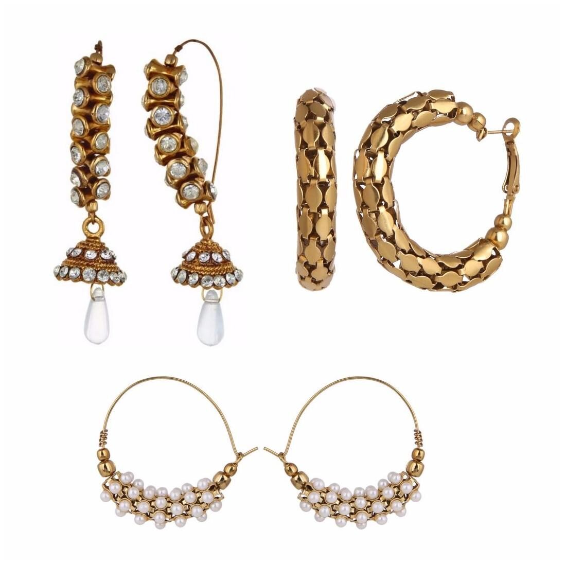 

Archi Collection Combo Of 3 Trendy Earrings