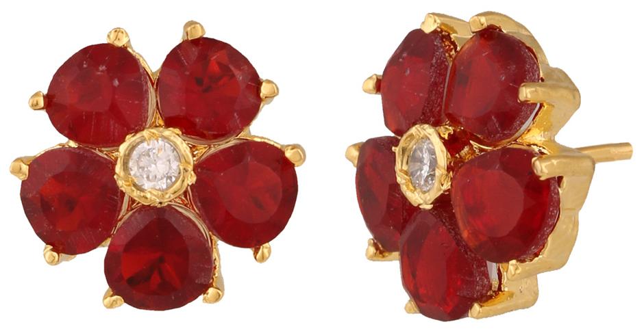 

Archi Collection Exclusive Designer Gold Plated CZ Stud Earrings