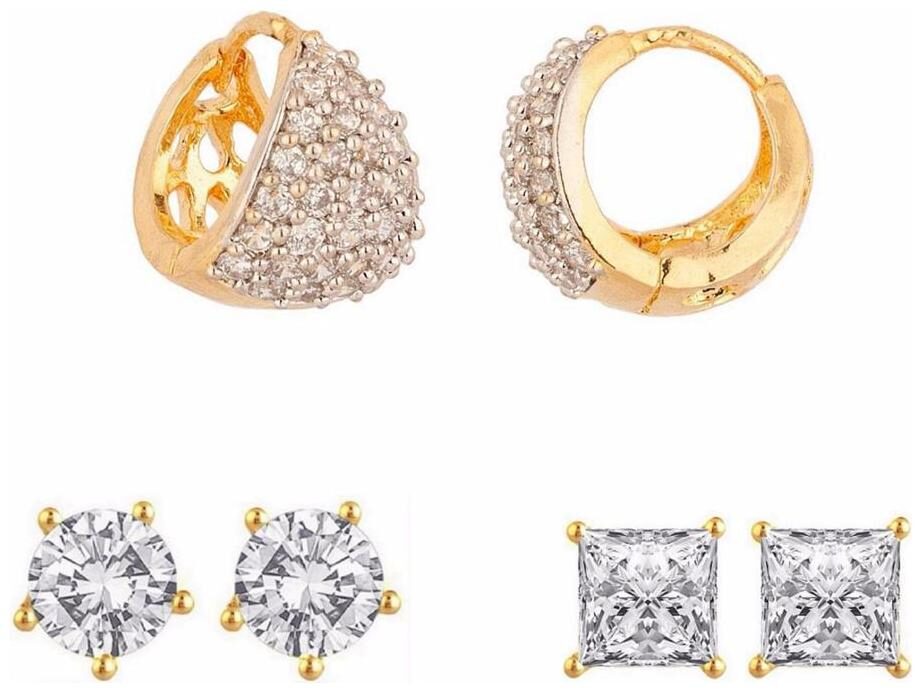 

Archi Collection Pack of CZ Earrings for Women