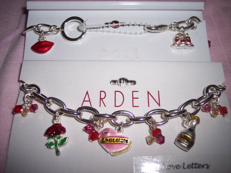 

ARDEN SILVER AND ENAMEL LOVE LETTERS CHARM BRACELET NWT