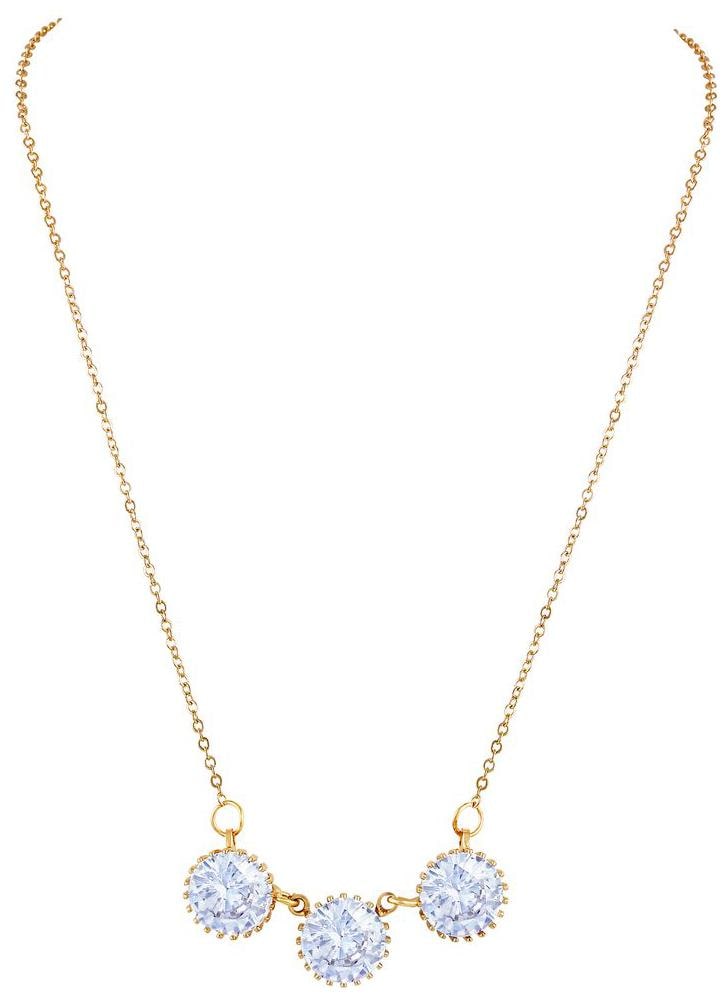

Asmitta Glistening 3 White Round Diamond Shape Gold Plated Mangalsutra For Women