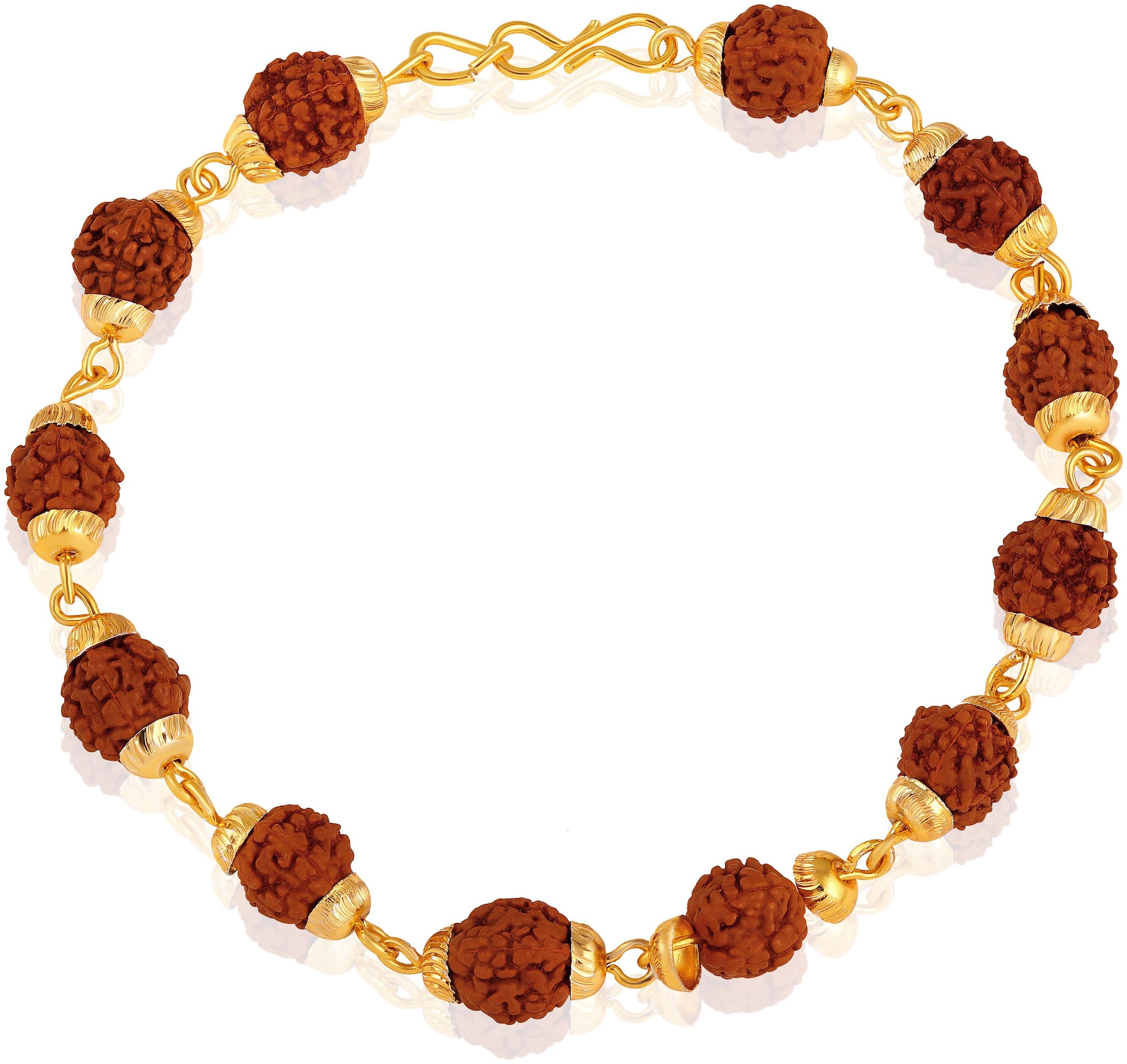 

Asmitta Jewellery Rudraksha Gold Plated Bracelet For Men