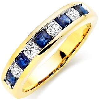 Asset Jewels Blue Onyx Silver Real Diamond Ring Band For Girls/ Women