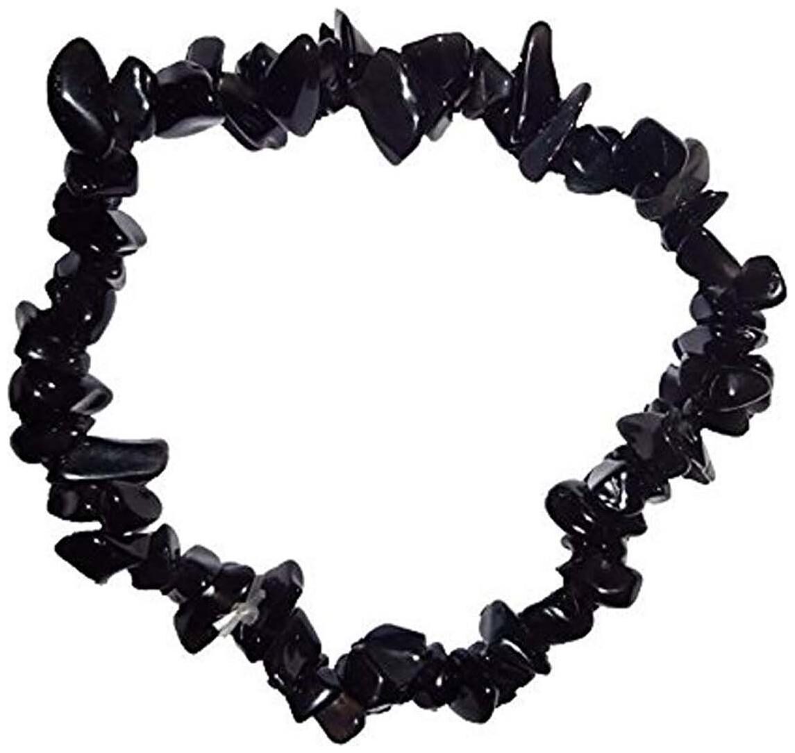 

Astrocrystals9 Black Tourmaline Chip Stretch Bracelet