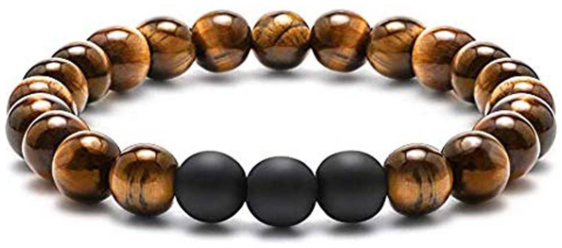 

Astrocrystals9 Tiger Eye Crystal Matte Finish Black Onyx 8 Mm Stretch Bracelet