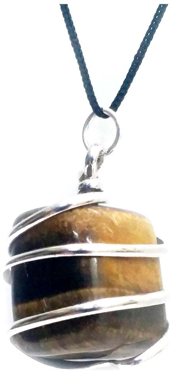 

ASTROCRYSTALS9 Tiger s Eye Adjustable Dori Brown Pendant with Dori For Women