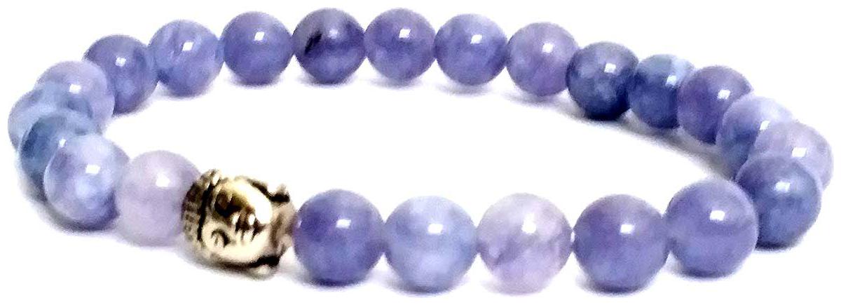 

Astrocrystals9 Natural Angelite 8 Mm Buddha Powered Stretch Bracelet