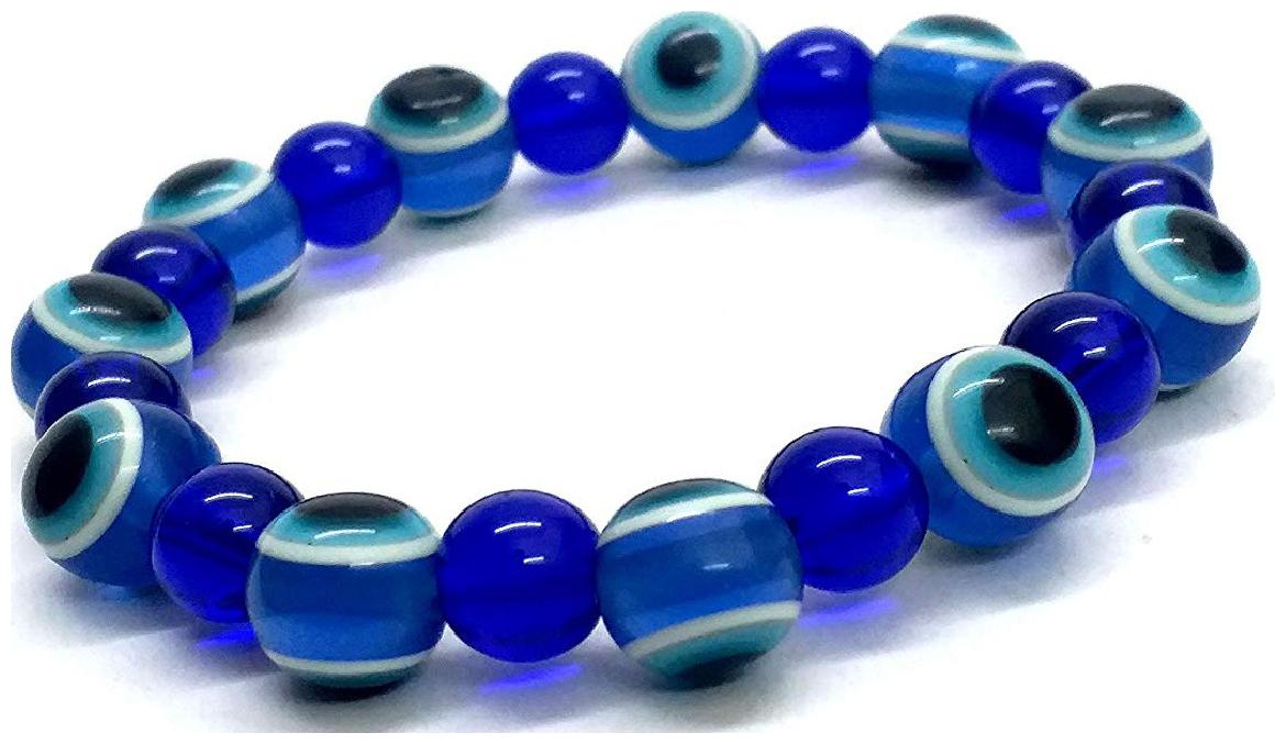 

ASTROCRYSTALS9 evil eye 8 mm stretch bracelet