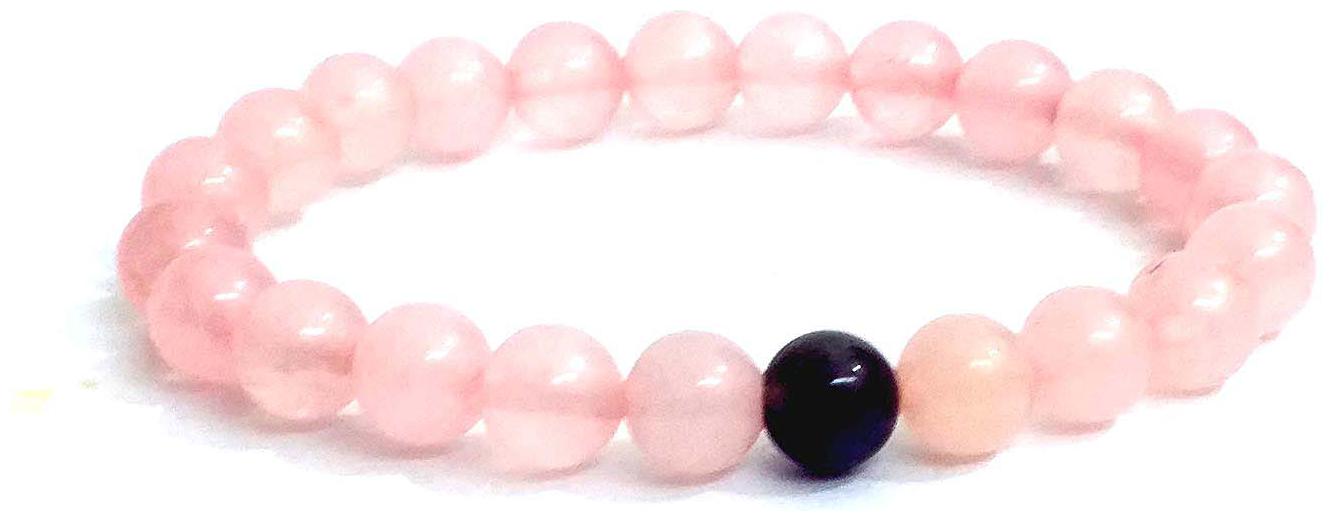 

Astrocrystals9 Rose Quartz Amethyst High Grade Stretch Bracelet (8 Mm)