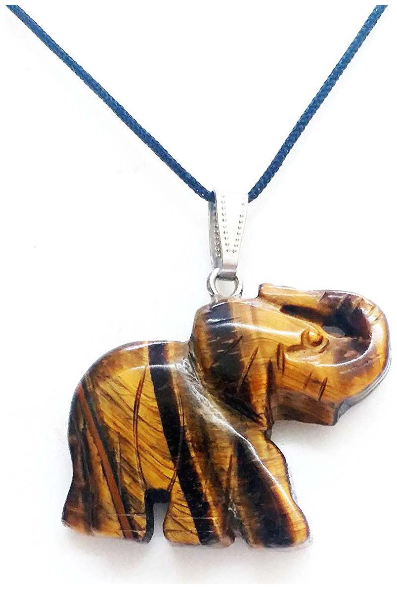 

ASTROCRYSTALS9 Tiger s Eye Adjustable Dori Brown Pendant with Dori For Women