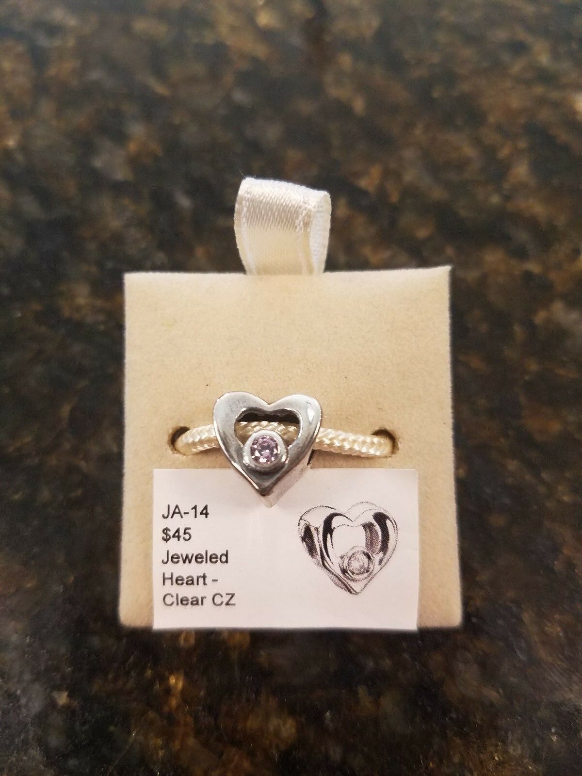

Authentic Chamilia Jeweled Heart- Pink CZ Charm