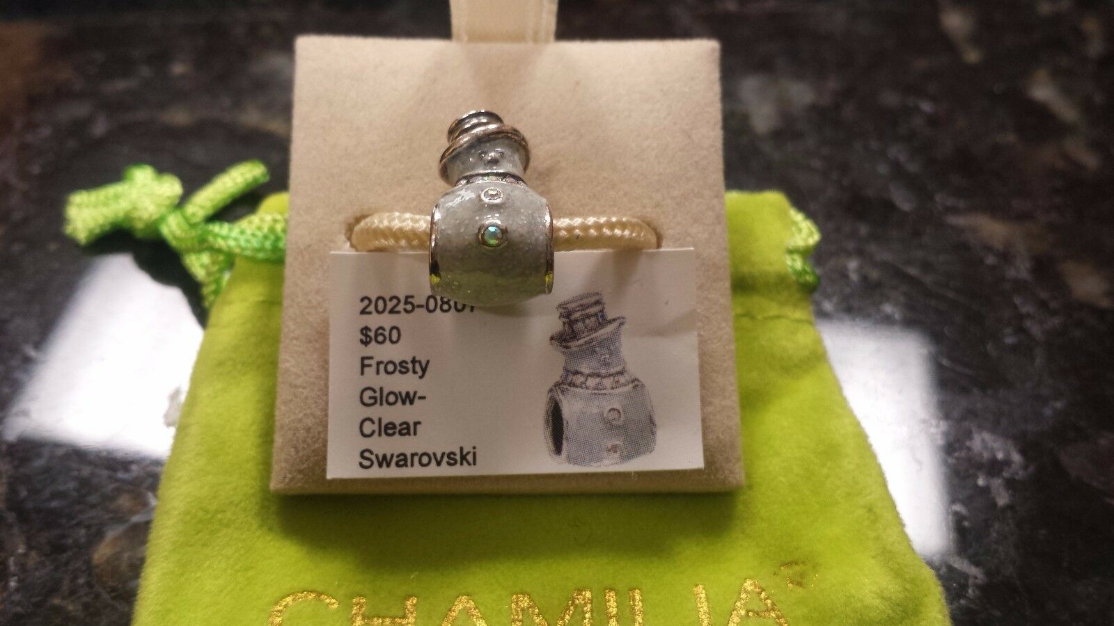 

Authentic Chamilia Frosty Glow- Clear Charm