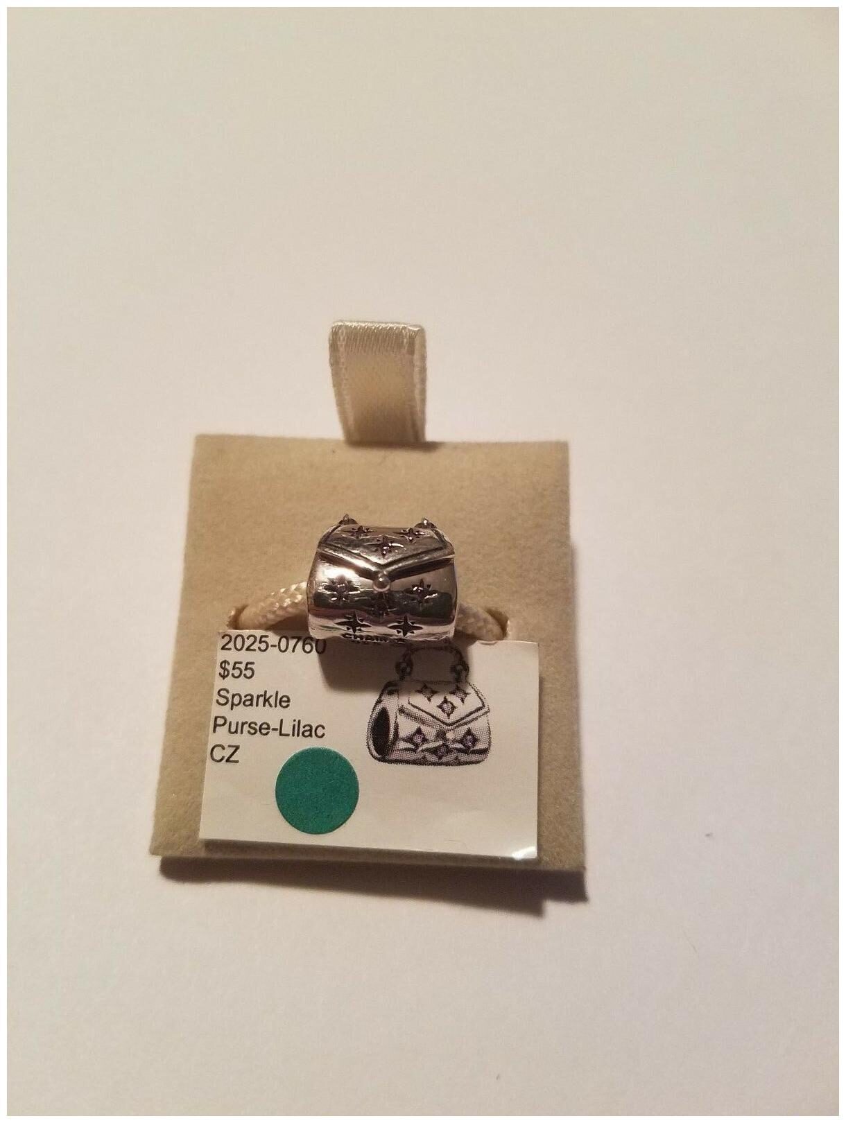 

Authentic Chamilia Sparkle Purse- Lilac CZ Charm