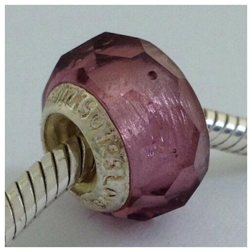 

Authentic Lovelinks Pastiche Faceted Purple Prism Glass Bead Charm Tm503