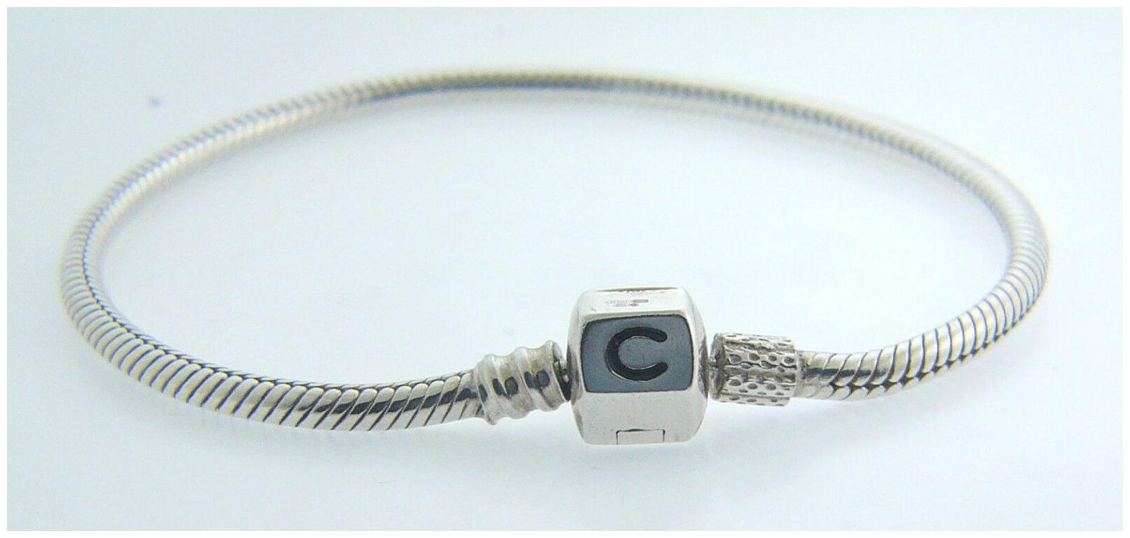 

BA-2 AUTHENTIC CHAMILIA STER SILVER 7 1 SNAP CLOSURE CHARM BRACELET NEW