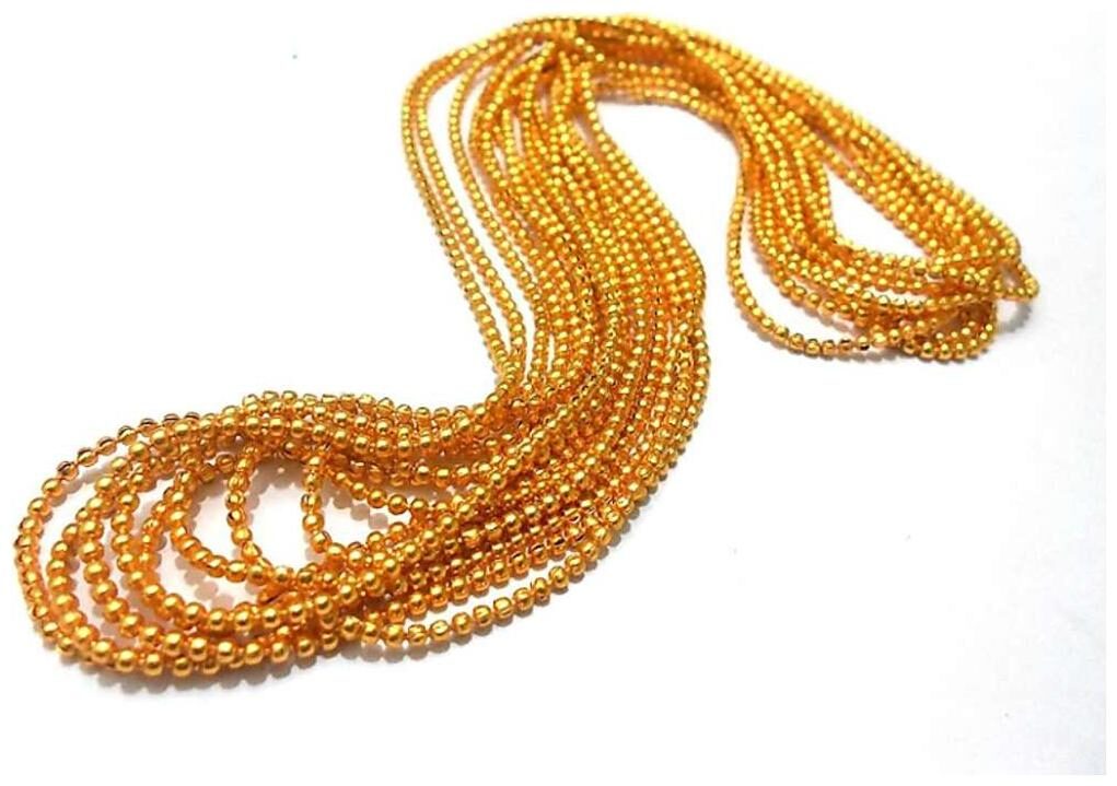 

Ball chain Line bead for all type of jewellery decorations Gold finish pack of 25 m