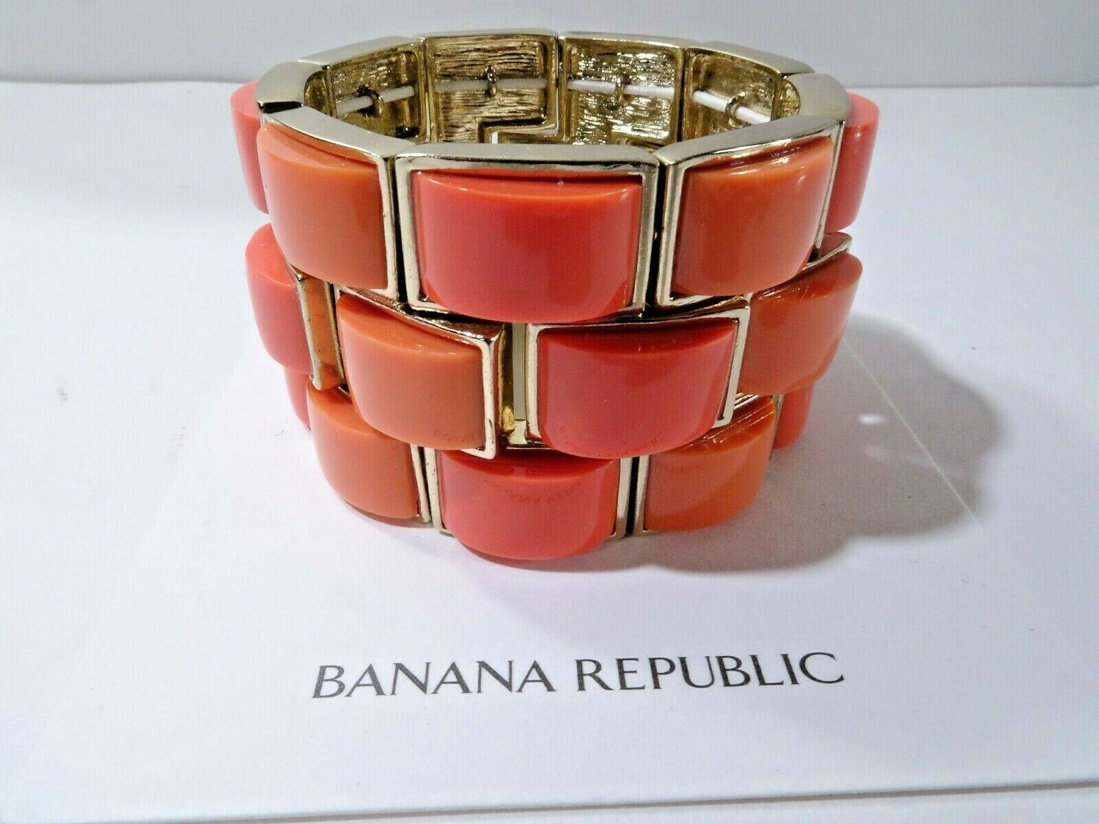

Banana Republic Women s Orange Tile Stretch Bracelet NWT 59