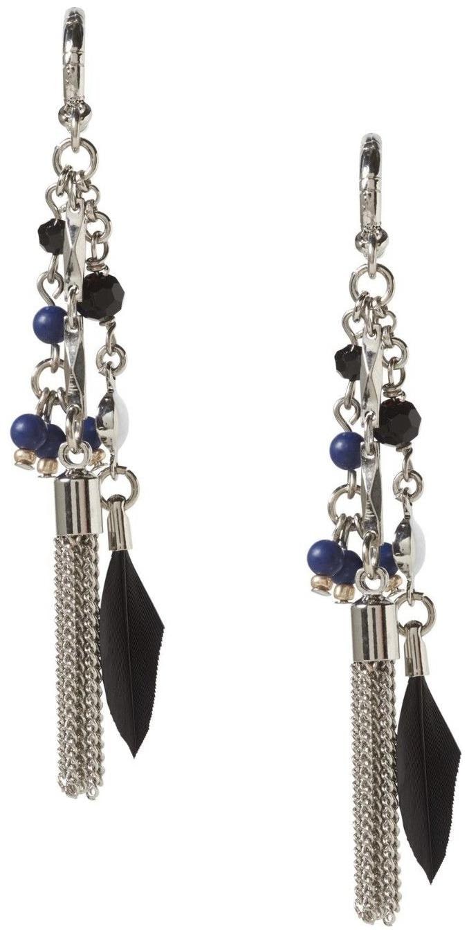 

Banana Republic Feather Crystal Drop Tassel Earrings NWT 39 50 IN STORES NOW