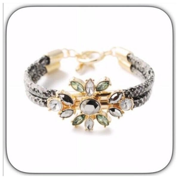 

Banana Repubic Grey Rope Flower Toggle Bracelet NWT 45