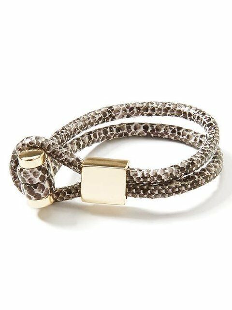 

Banana Repubic Faux-Leather Trim Wrap Bracelet NWT 45