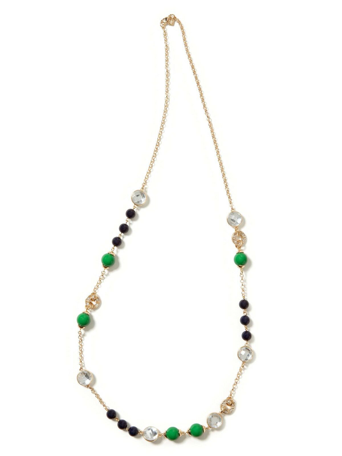 

Banana Republic Women s Mad men Crystal bauble necklace Blue Green NWT 39 50