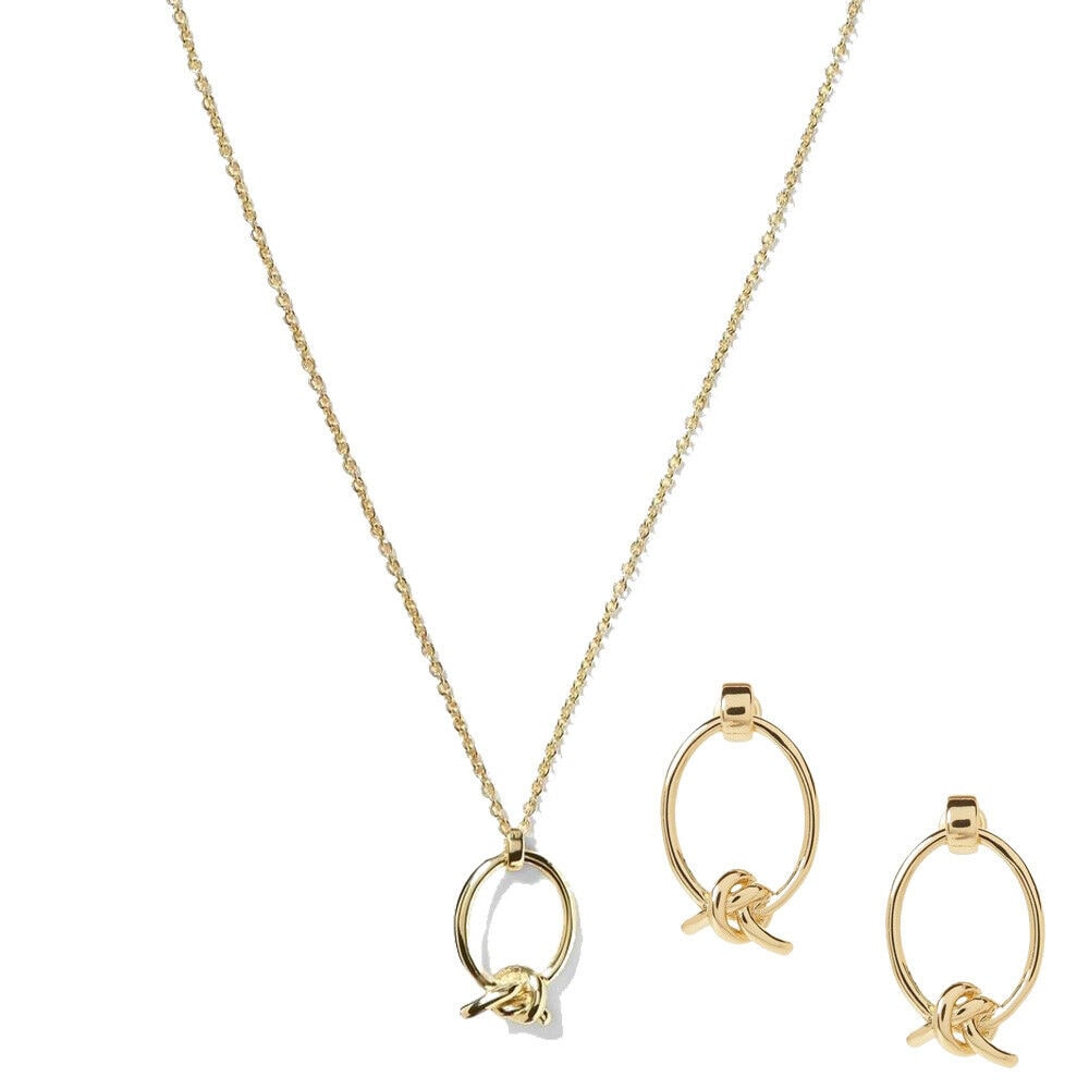 

Banana Republic Nautical Knot Necklace Hoop Earrings NWT 49 99 39 99 Set of 2