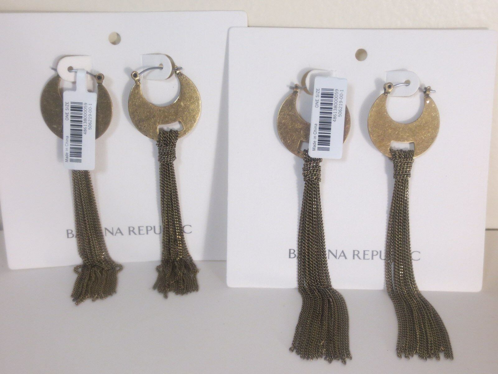 

Banana Republic Brass Half Moon Tassel Earrings NWT 45 00