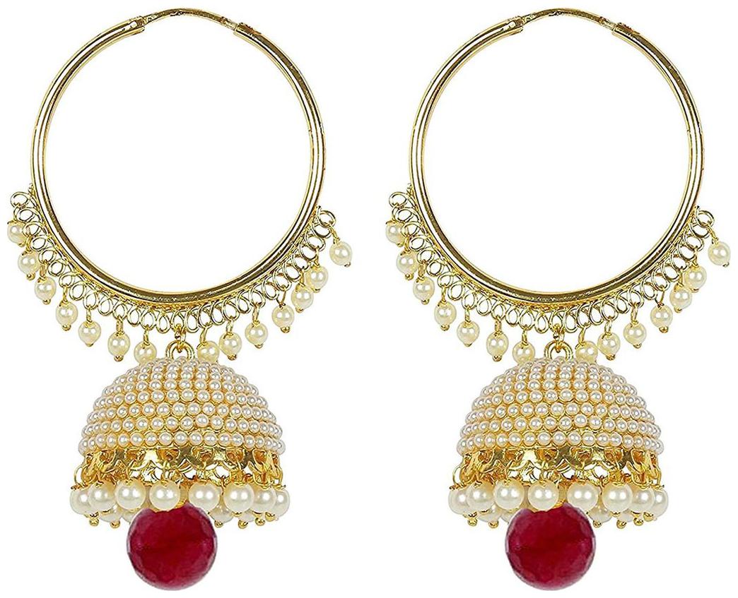 

Bandish Multicolour Pearl Bali Jhumki