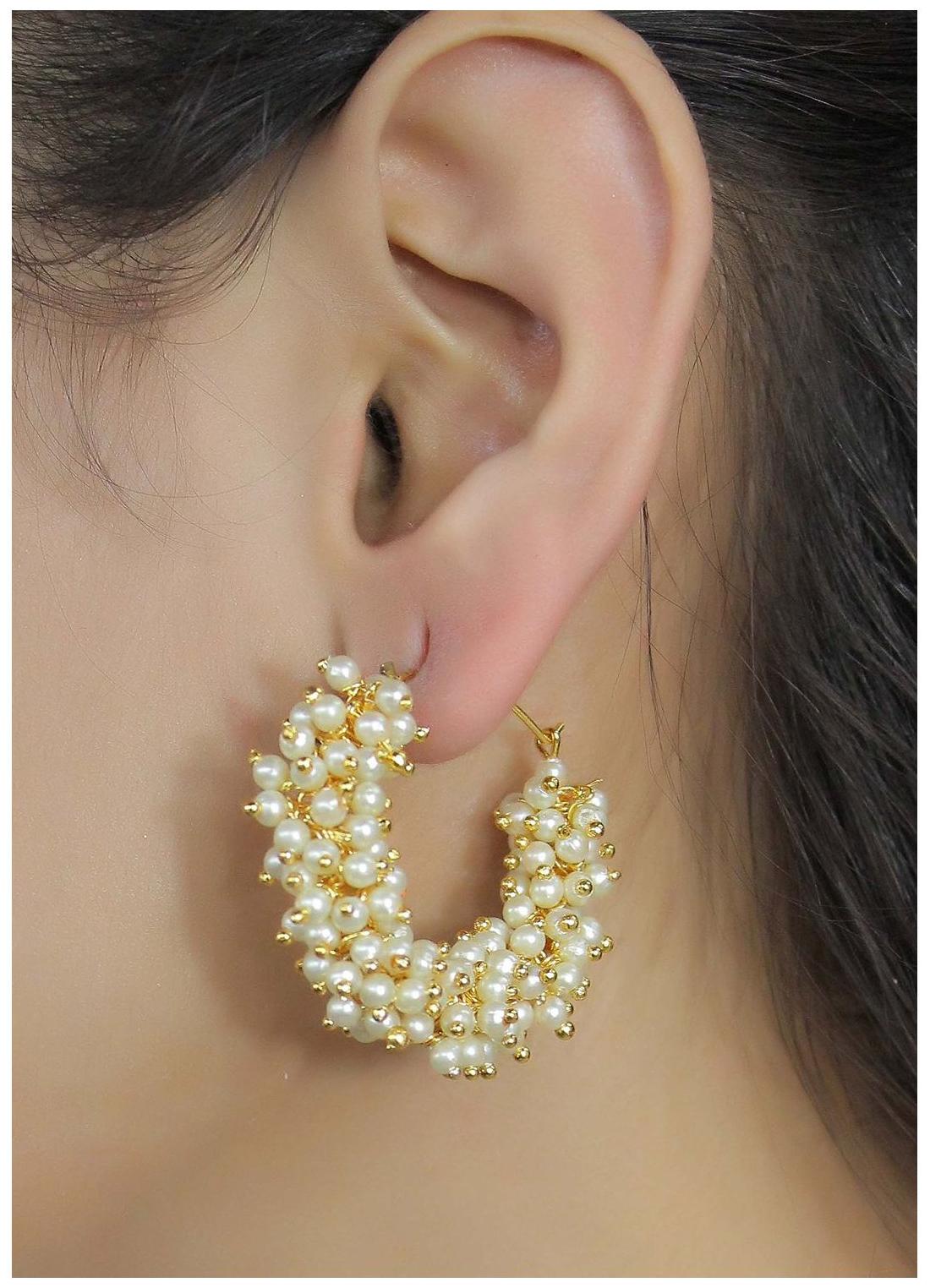 

Bandish Pearl Bouquet Hoop Earrings