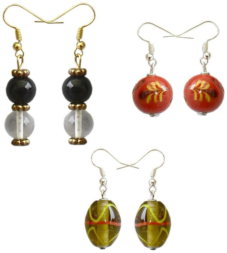 

Beadworks Multi Color Set of 3 Earrings