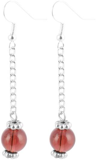 Beadworks Red Silver Plated Chain Earrings For S Er 165 Beadworks Red Silver Plated Chain