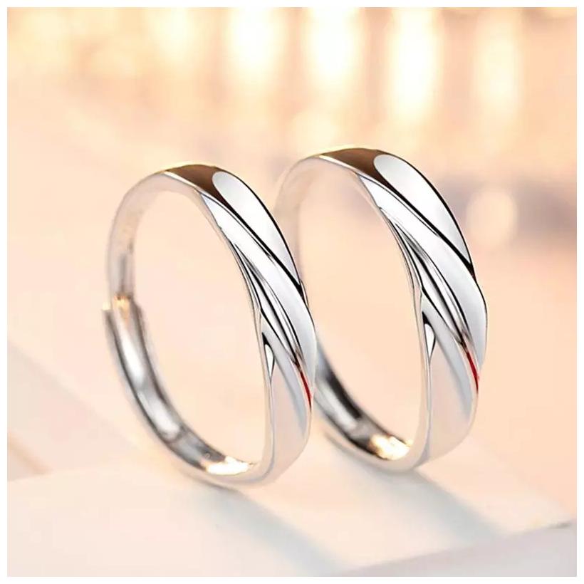 

Adjustable Couple Rings for lovers in Silver valentine gift proposal ring