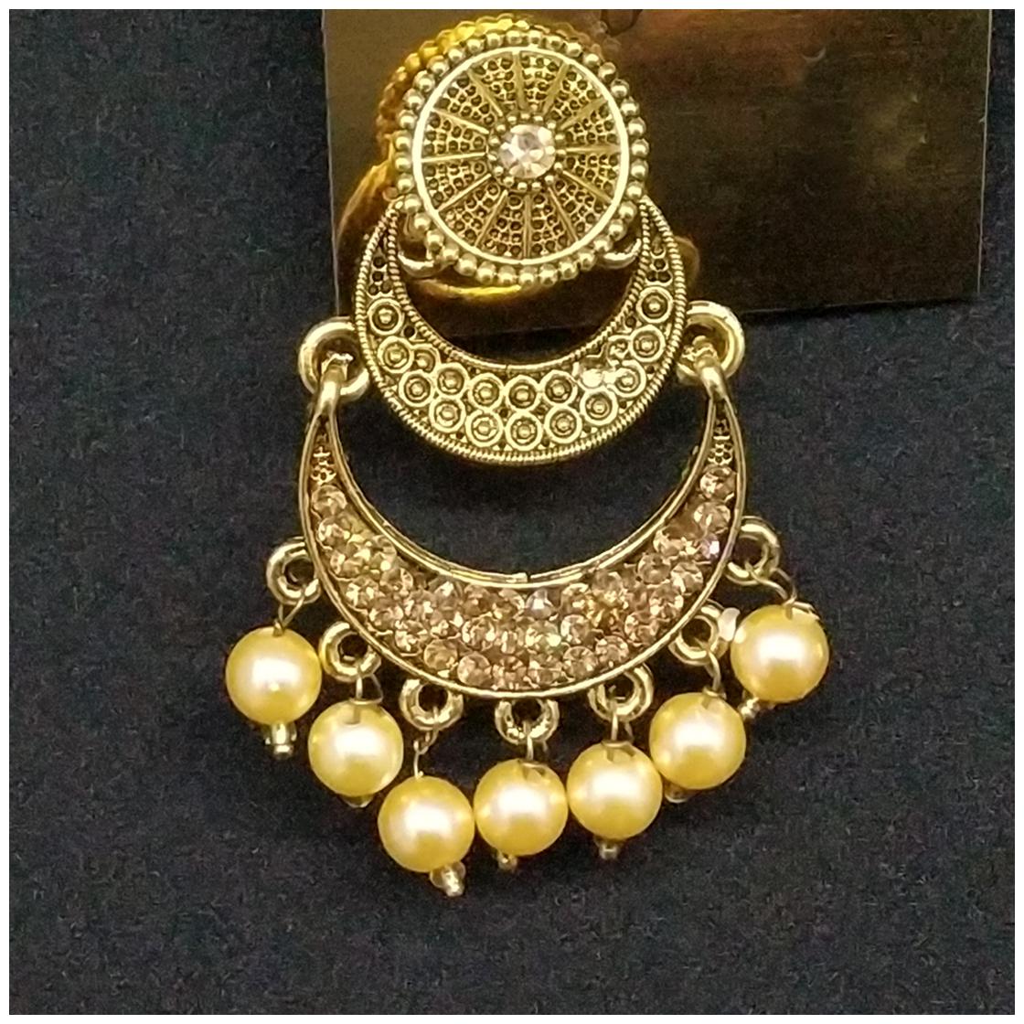 

Beautiful Designer Golden color pearl and small stone Earrings for Women and Girls