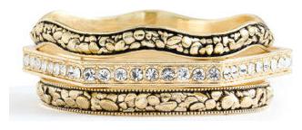 

Belle Noel Kim Kardashian Gold 3 stack bangles bracelet