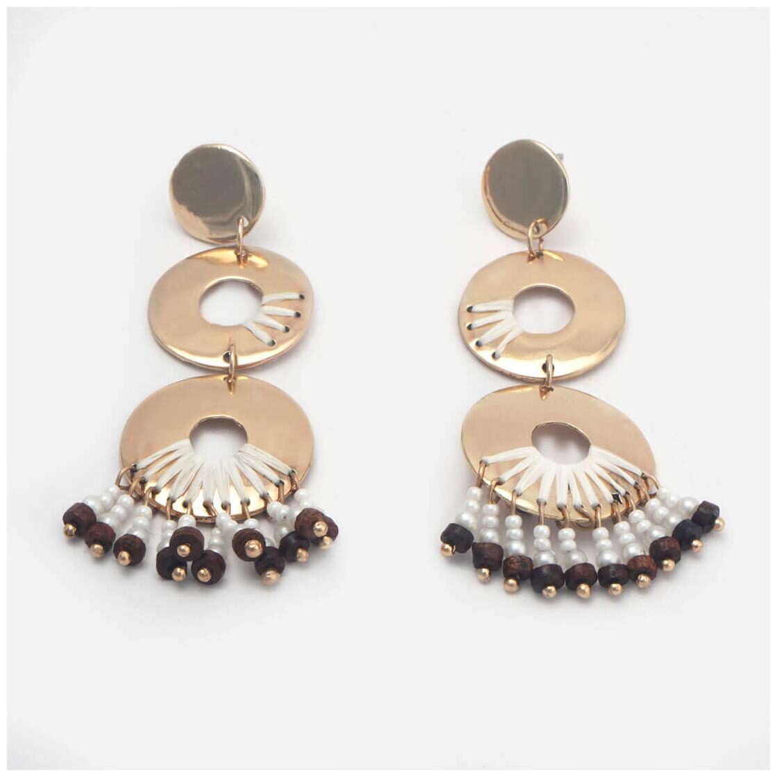 

Belleziya Gold Finish White pearled Drop earrings for women Girls